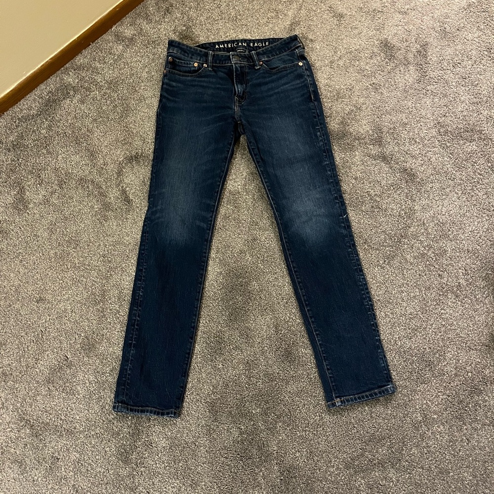 American Eagle Outfitters Men's Dark Blue Skinny Jeans